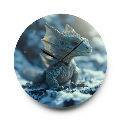 "Avalanche" Baby Dragon - 1st Edition - ACRYLIC ART WALL CLOCK
