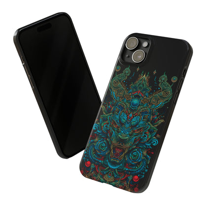"Abstract-Green" Tiger - SLIM PHONE CASE