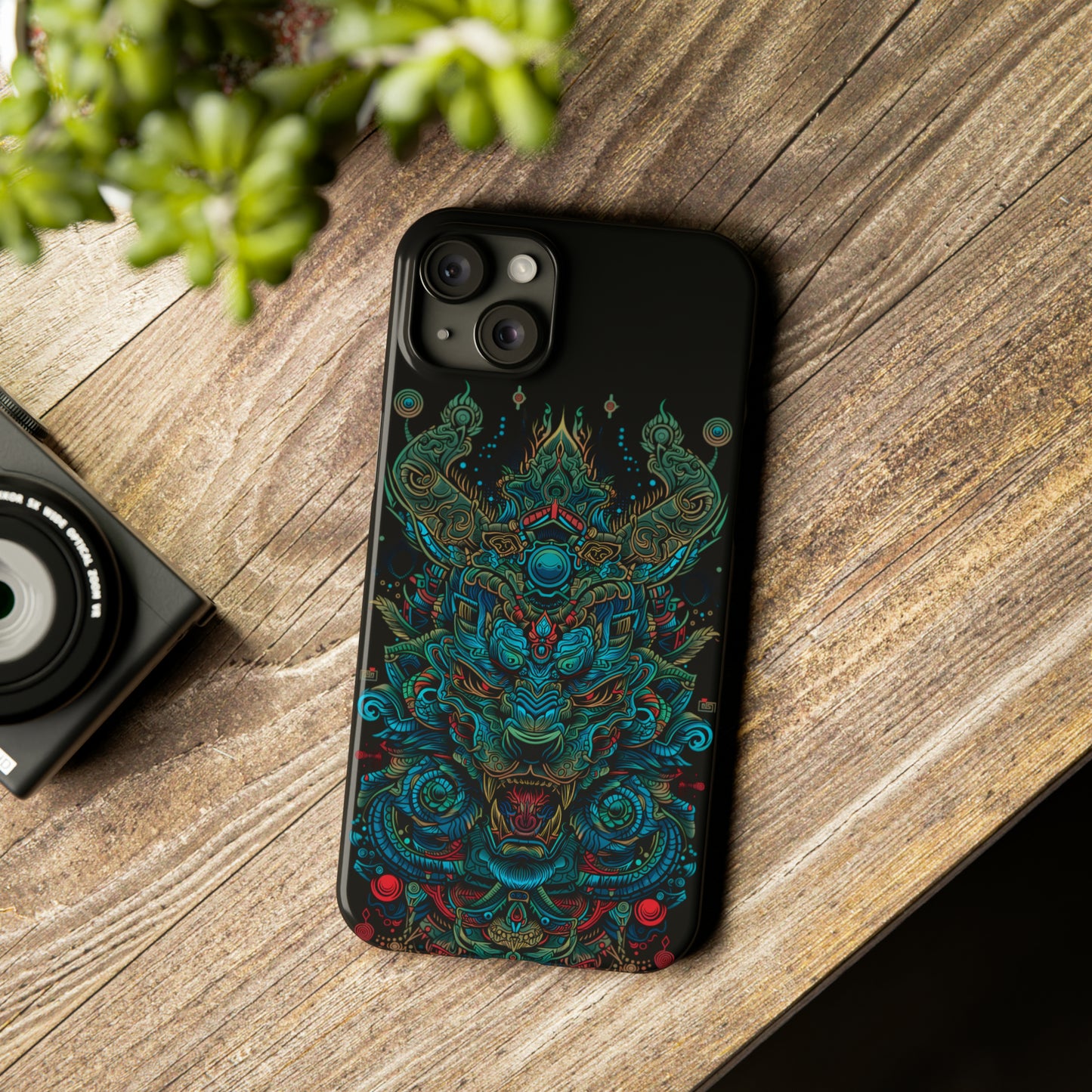 "Abstract-Green" Tiger - SLIM PHONE CASE
