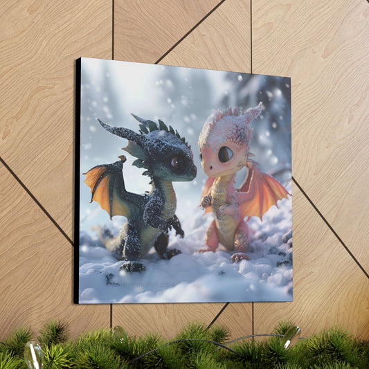 "Pinky' & Blue" Baby Dragons - 1st Edition - CANVAS ART