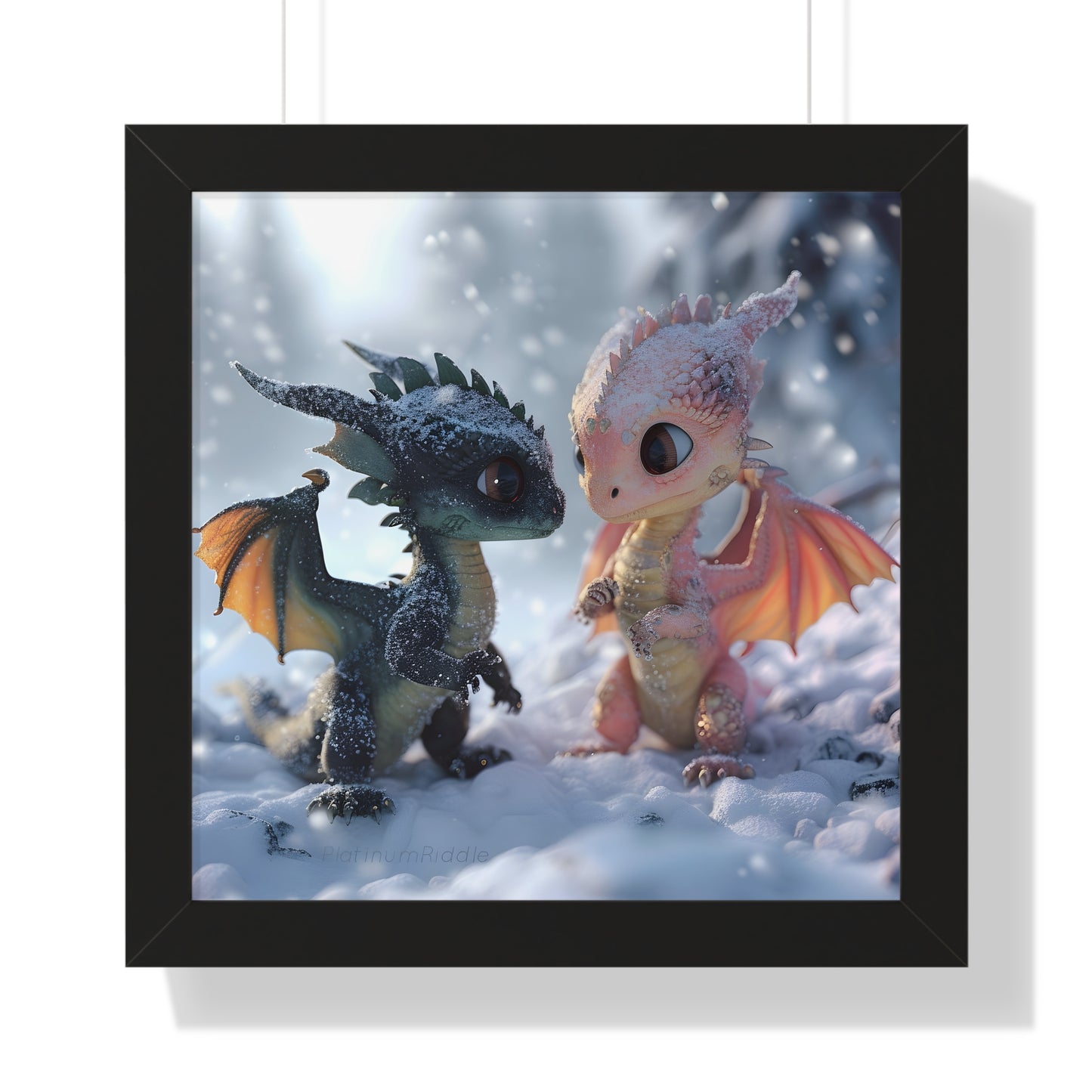 "Pinky' & Blue" Baby Dragons - 1st Edition - FRAMED POSTER