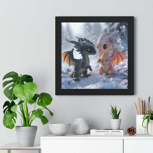 "Pinky' & Blue" Baby Dragons - 1st Edition - FRAMED POSTER